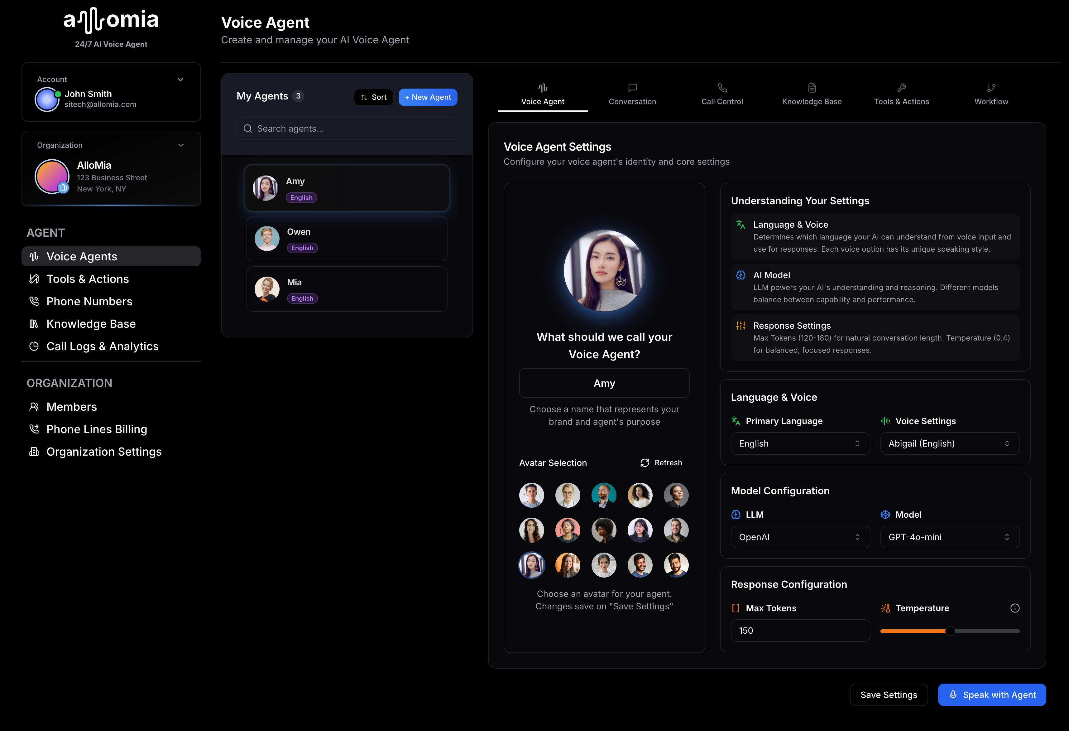 Allomia Dashboard