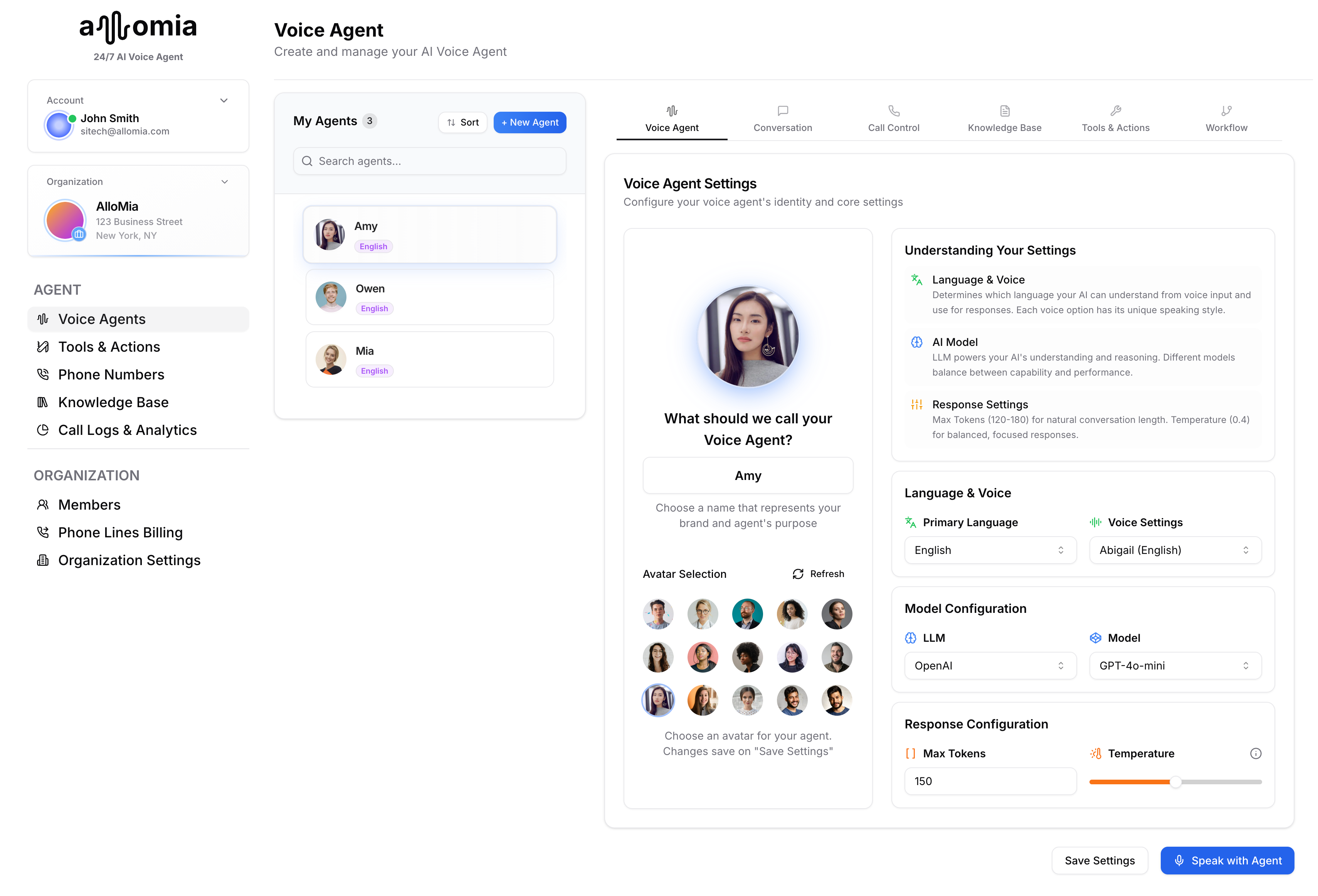 Allomia Dashboard
